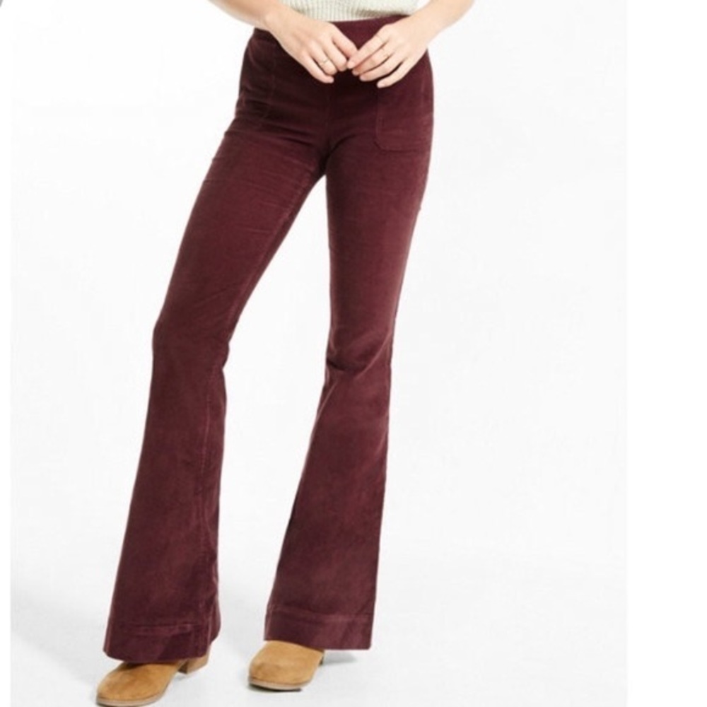 NWOT EXPRESS Cordaroy bell bottom pants, red, stretchy, comfy, size 6/8 long